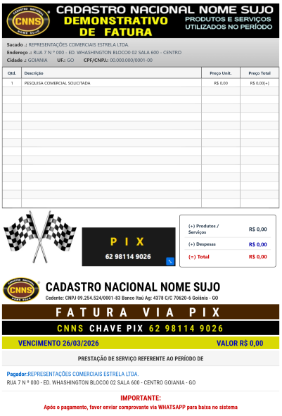 Fatura PIX – produto CNNS